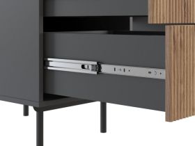 Письменный стол Леванте-1 158x60 Графитовый/Черный