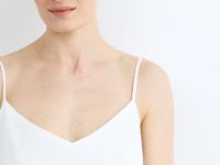 Топ изо льна на бретелях, Белый