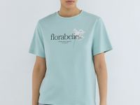 Футболка с цветочным принтом, Зеленый