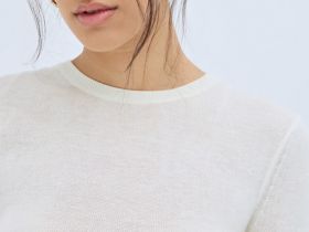 Вязаный джемпер с шерстью, Бежевый