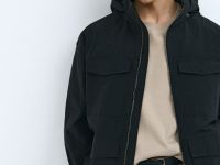 Куртка с накладными карманами, Черный