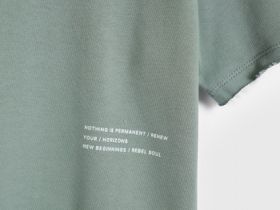 Футболка с текстовым принтом, Зеленый