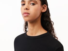 Женская футболка Lacoste приталенного кроя с длинными рукавами