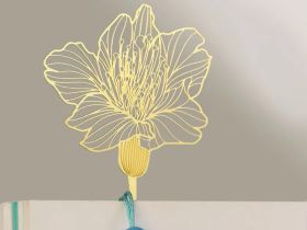 Закладка для книг с кисточкой "Кампсис великолепный" (латунь, нейлон)