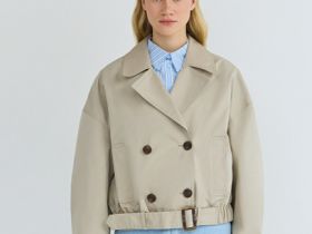 Укороченный тренч, Бежевый