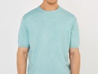 Вязаная футболка из пряжи с вискозой, Зеленый