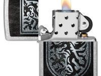 Зажигалка ZIPPO Dragon Design с покрытием Street Chrome, латунь/сталь, серебристая