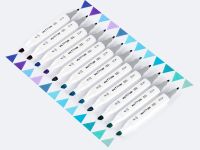 Набор маркеров для скетчинга MESHU 12 цв, морские цвета