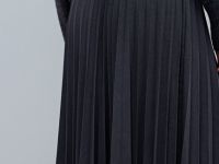 Плиссированная юбка миди A-силуэта, Серый