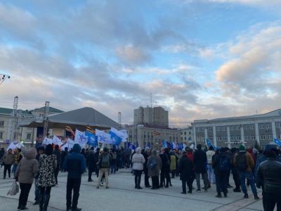 В Якутске прошёл митинг в честь вхождения ДНР, ЛНР, Херсонской и Запорожской областей в состав РФ
