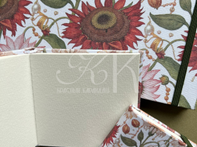Блокнот для акварели Mairtini "Подсолнухи" 10х19 см 300 г, хлопок