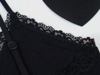 Топ-бра в рубчик, Черный