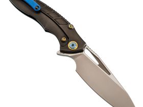 Складной нож Rike RK1902, сталь M390, рукоять титан/карбон, синий, премиальный флиппер