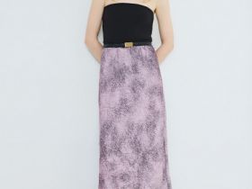 Атласная юбка из жатой ткани, Розовый