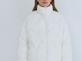 Короткая утеплённая куртка, Бежевый