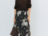 Джемпер оверсайз из пряжи с мохером, Коричневый