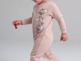 Комбинезон детский трикотажный для девочек, 2 шт в комплекте