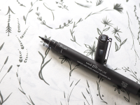 Линер UNI PIN brush 200 (S) кисть, темно-серый