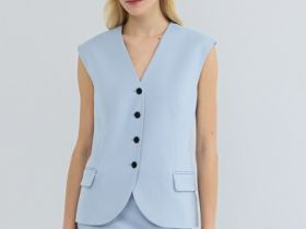 Удлинённый жилет, Голубой