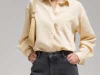 Рубашка объемного кроя в полоску