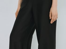 Брюки из полупрозрачной ткани, Черный