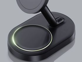 Беспроводное зарядное устройство Deppa QI2 NEO Galaxy 3 в 1 MagSafe черный