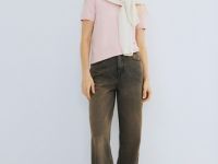 Базовый джемпер с коротким рукавом, Розовый