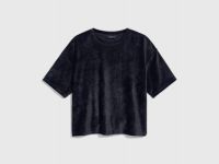 Футболка из велюра для девочек, Черный