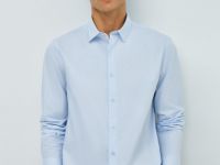 Классическая рубашка из хлопка, Голубой