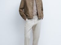 Брюки-чиносы из сатина, Бежевый