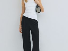 Асимметричный топ без рукавов, Белый