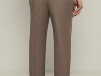 Брюки прямого кроя с добавлением льна