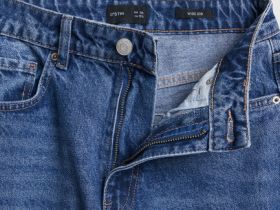 Широкие джинсы из плотного денима, Синий