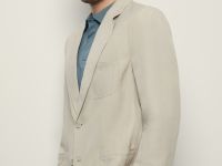 Однобортный пиджак с добавлением льна