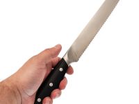 Нож кухонный хлебный Okroshka Tartar 18.2 см, сталь 5cr15mov, рукоять сталь/пластик