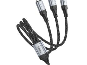 Кабель Hoco X102 (USB) 3 в 1 Lightning/Micro USB/Type-C 100см 2.4A (черный)