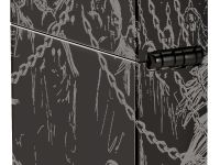 Зажигалка ZIPPO Skull King с покрытием High Polish Black, латунь/сталь, черная, глянцевая, 38x13x57 мм