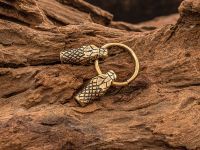 Фурнитура для браслета Концевики Змеи малые, бронза