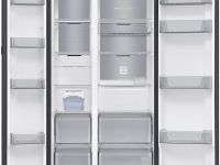 Холодильник Samsung Side-by-Side с автоматически открывающимися дверьми, 646 л Белое стекло