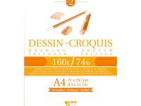 Блокнот для эскизов на спирали Clairefontaine "Dessin Croguis" А4 35 л 160 г