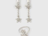 Набор бижутерии для девочек, 3 шт., Серебряный