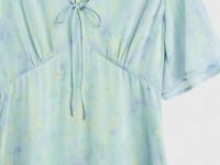 Шифоновое платье с принтом, Зеленый