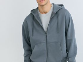 Толстовка на молнии с капюшоном, Серый