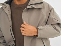 Утеплённая парка с капюшоном, Бежевый