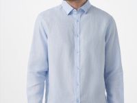 Льняная рубашка, Голубой