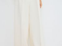 Брюки из поливискозы со складками, Бежевый