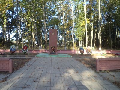 Братская могила советских воинов и партизан, погибших в борьбе с гитлеровцами в 1941-1943 гг. Установлен памятный знак