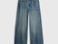 Широкие джинсы для девочек, Синий