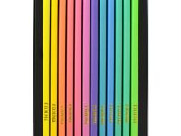 Набор карандашей цветных Гамма 12 цв, квадратные, пастельн., заточен., метал. пенал