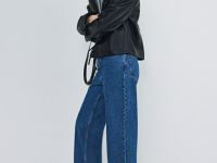 Короткая куртка из искусственной кожи, Черный